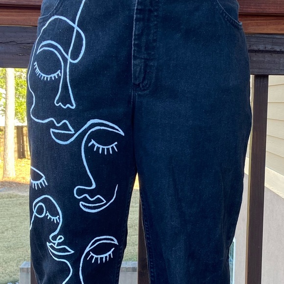 Vintage custom hand painted Lee Rider’s jeans - Picture 3 of 6